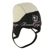 Шапка банная "Шлем хоккеиста" с вышивкой, войлок (90) черный Б40132